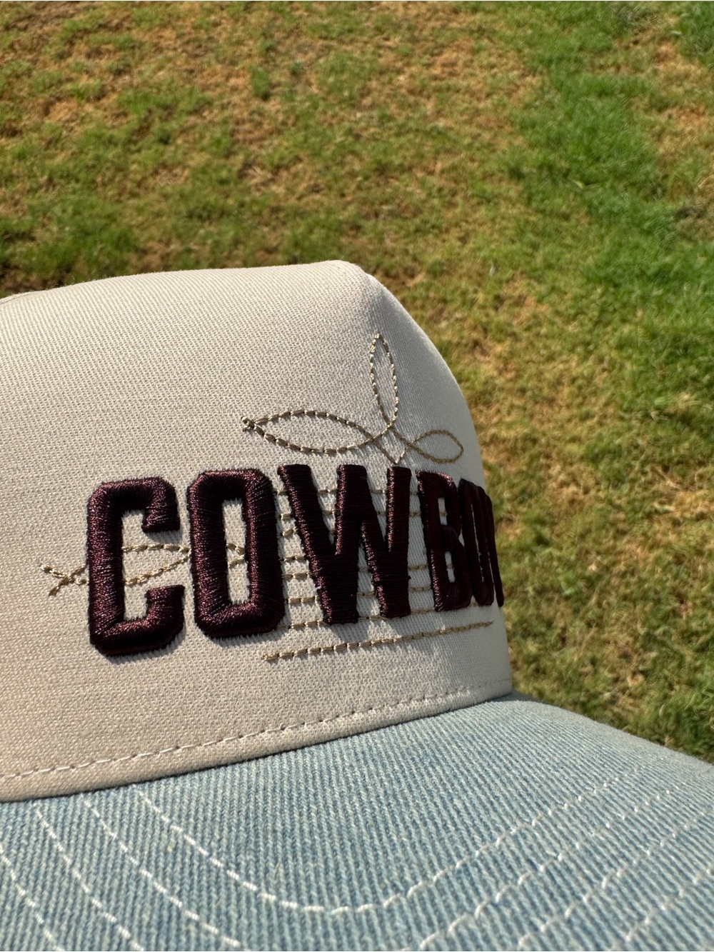 Cowboy denim - boutique trucker hat - Picture 2 of 4